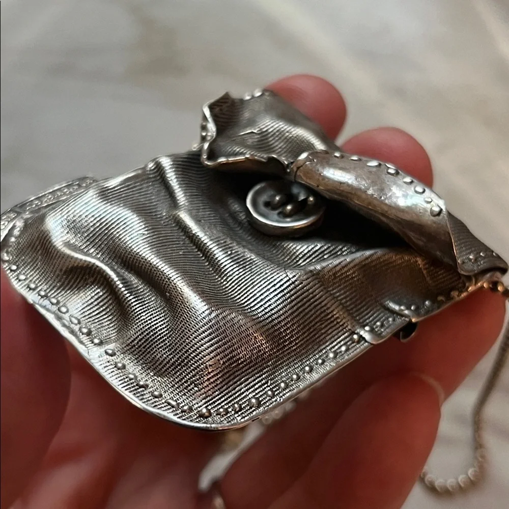 MAREK + LUCYNA NIENIEWSCY sterling silver coin purse pendant brooch - Picture 7 of 16